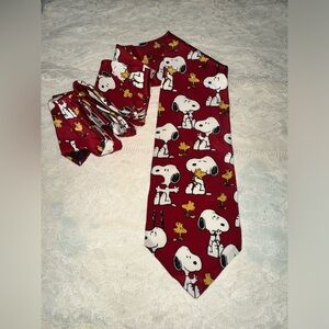 VINTAGE Peanuts Snoopy & Woodstock Silk Necktie